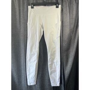 Lululemon Speed Up Tight Leggings Womens 8 White Athletic Running Yoga READ